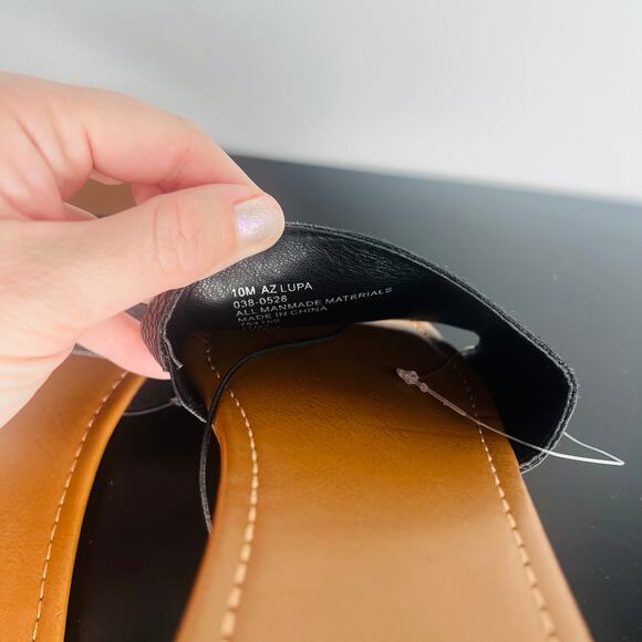 Arizona Womens Black Lupa Flat Sandals Summer Textured Brown - Picture 3 of 6